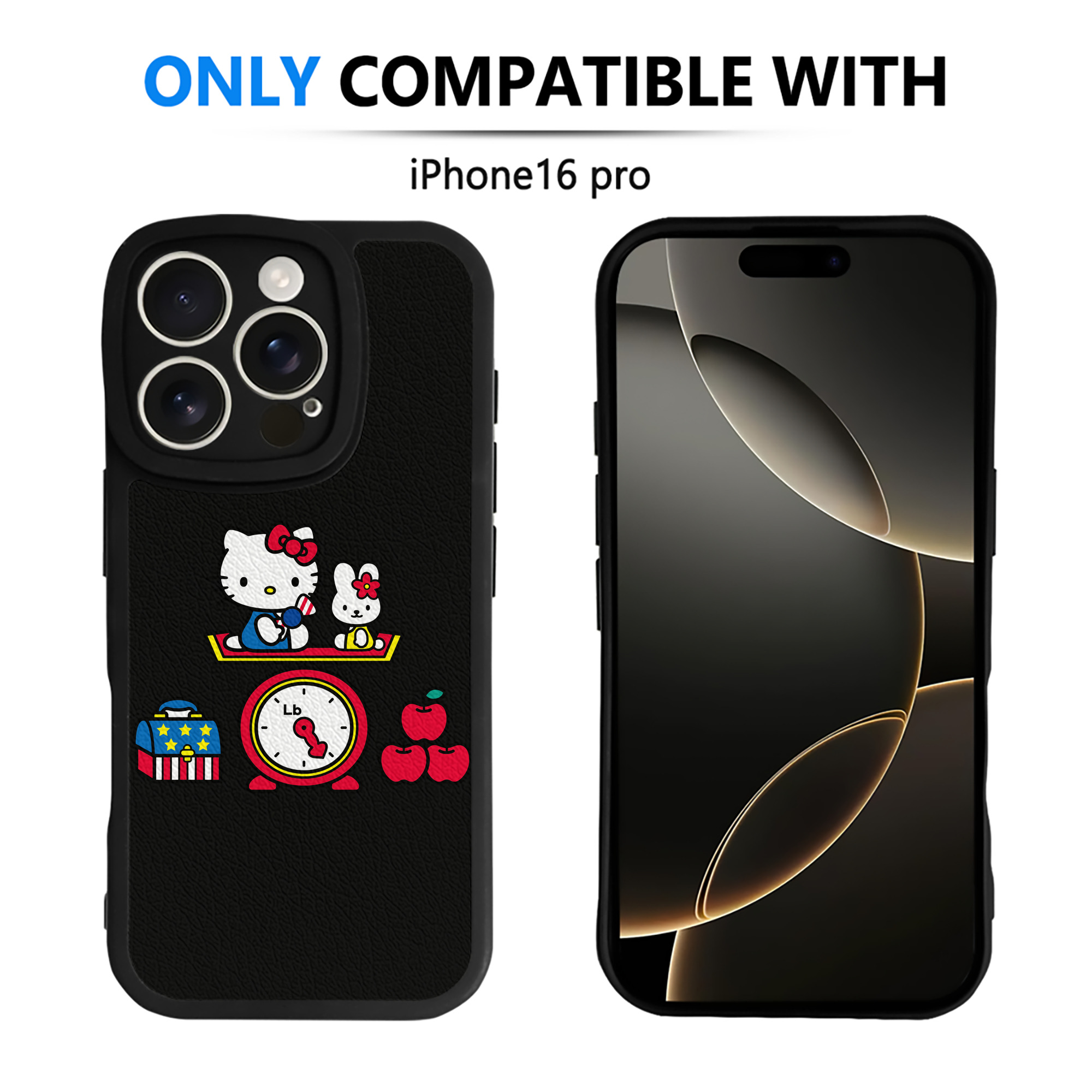 （画像用） Hello Kitty ハローキティ 【iPhone 16シリーズ対応】シリコンスマホケース（レザー調） 材質：シリコン